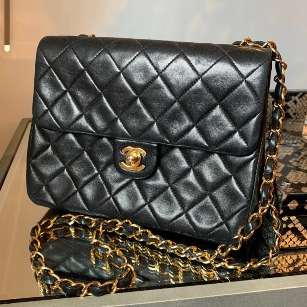 Chanel Classic Flap Lambskin Mini Black Leather